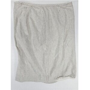 Calvin Klein Women's Striped Pencil Skirt Size 8 Beige Black Linen Blend